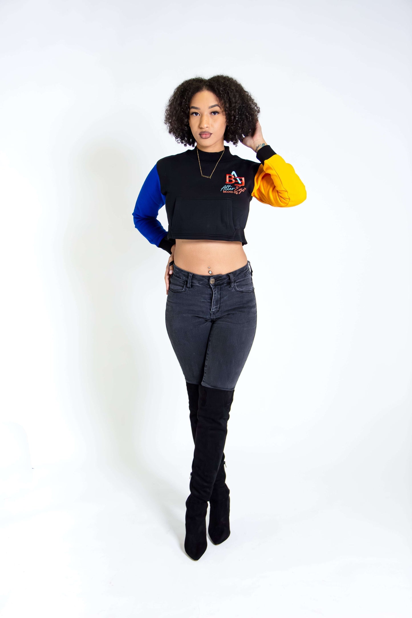 cropped black sweater