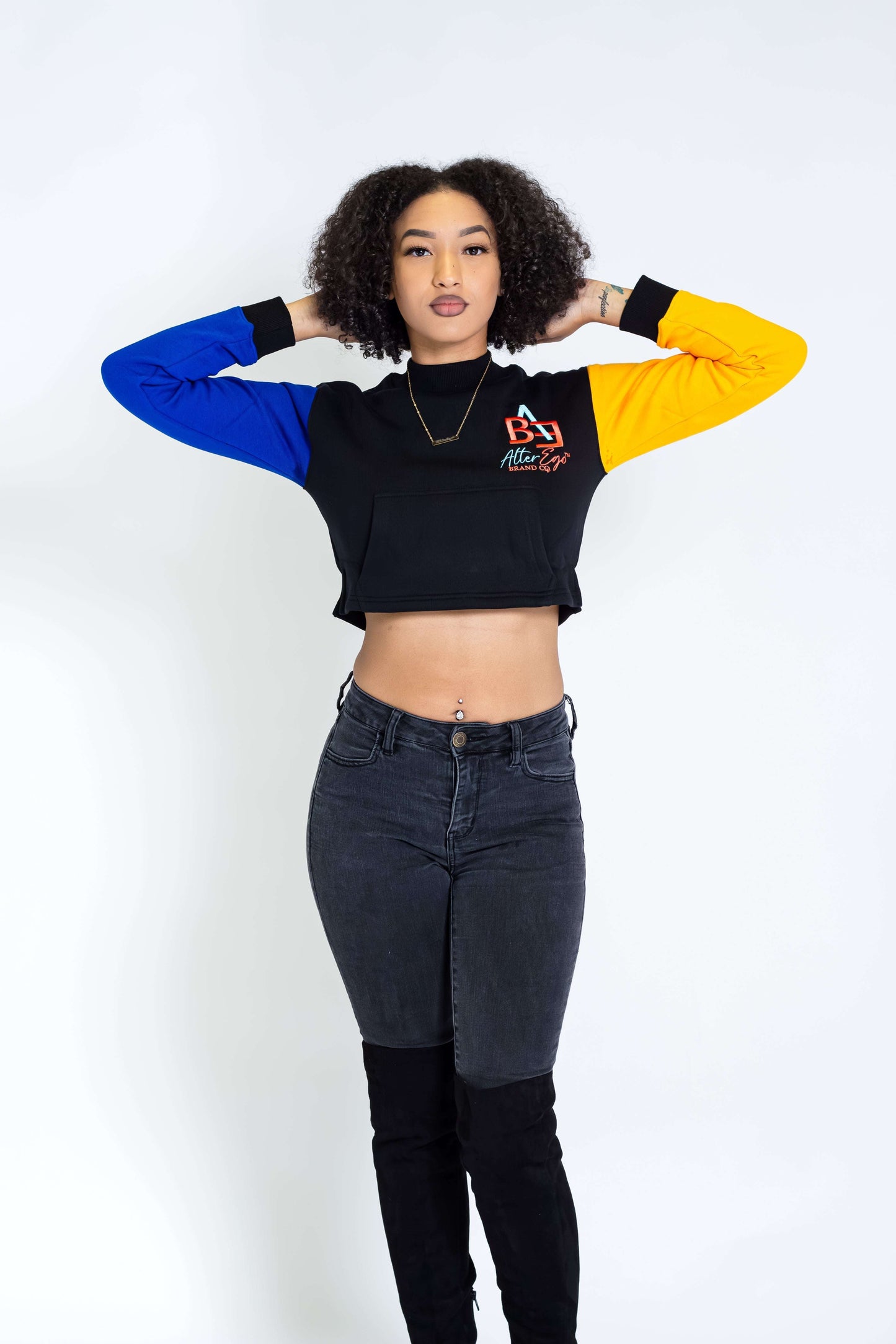 cropped black sweater