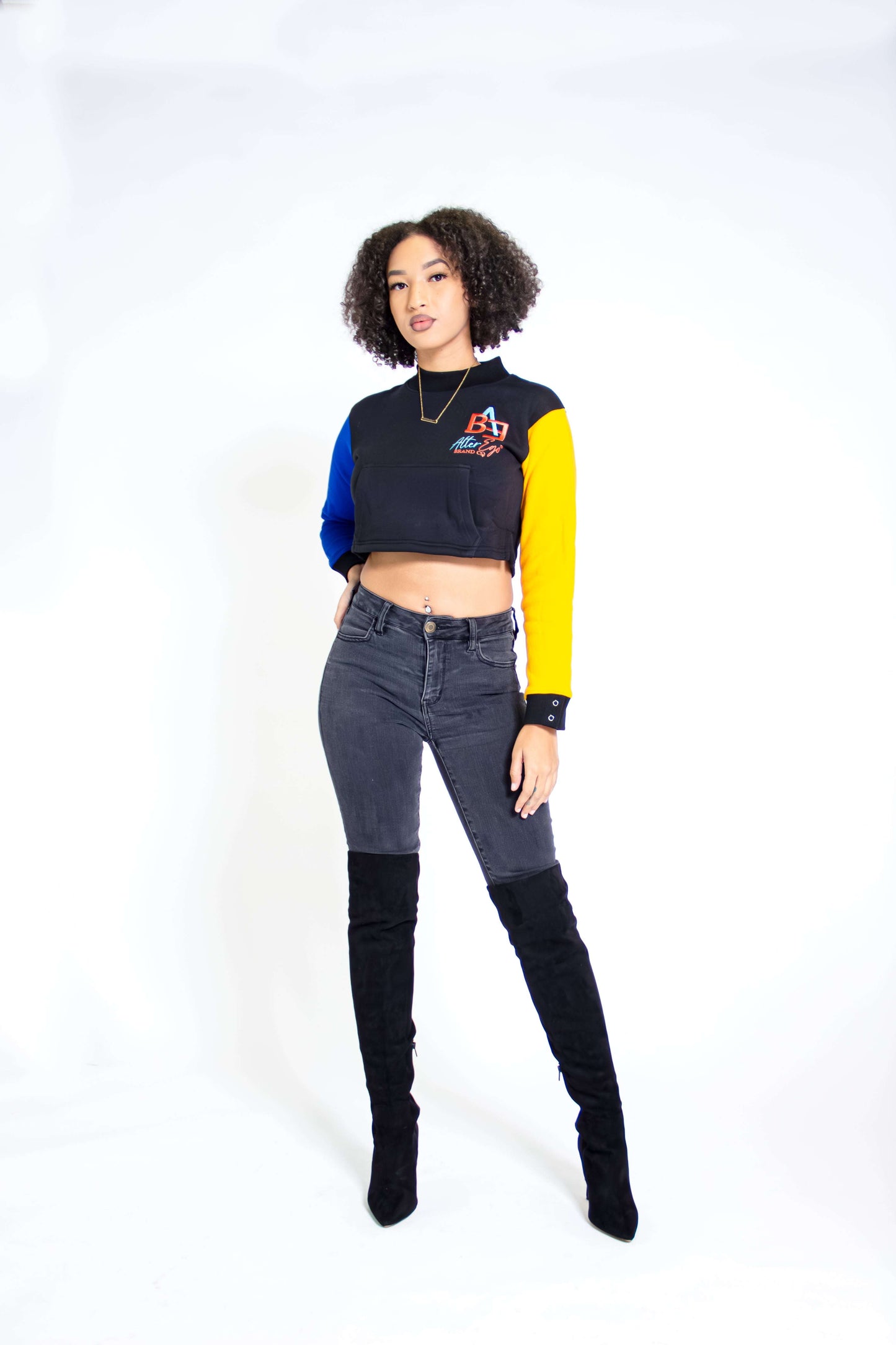 cropped black sweater