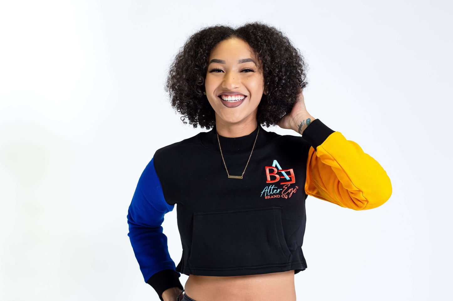 cropped black sweater