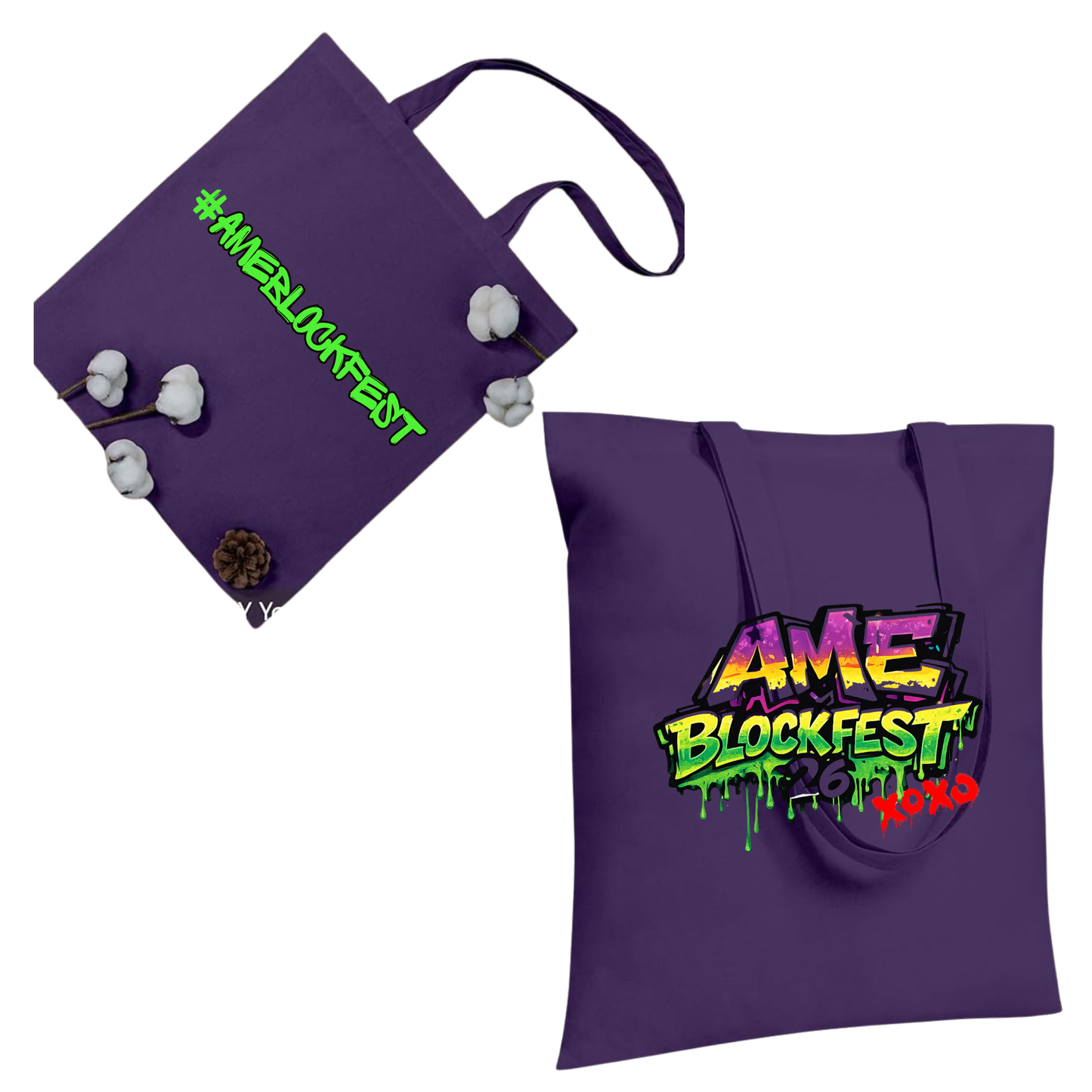 AME BLOCKFEST Black Canva Tote Bag
